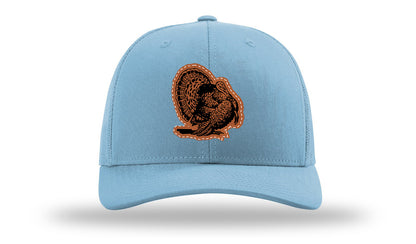 Turkey Strut Leather Patch Richardson 112 Hat-Columbia Blue