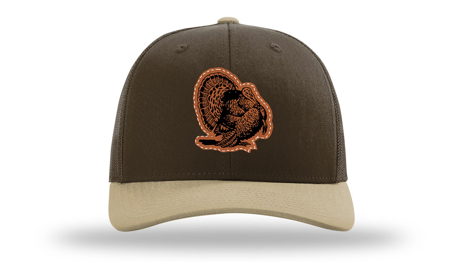 Turkey Strut Leather Patch Richardson 112 Hat-Brown / Khaki - CMB