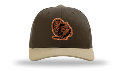 Turkey Strut Leather Patch Richardson 112 Hat-Brown / Khaki - CMB