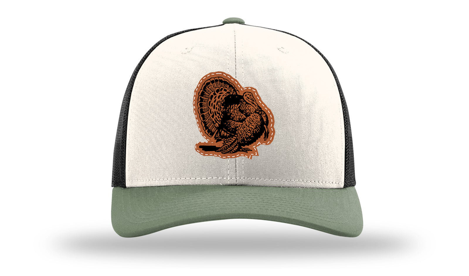 Turkey Strut Leather Patch Richardson 112 Hat-Cream / Black / Loden