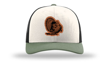 Turkey Strut Leather Patch Richardson 112 Hat-Cream / Black / Loden