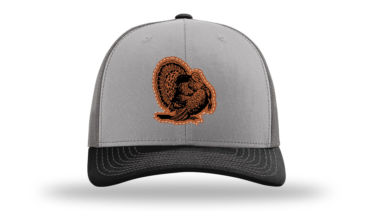 Turkey Strut Leather Patch Richardson 112 Hat-Grey / Charcoal / Black