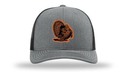 Turkey Strut Leather Patch Richardson 112 Hat-Heather Grey / Black