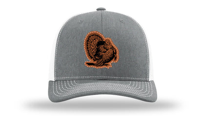 Turkey Strut Leather Patch Richardson 112 Hat-Heather Grey / White
