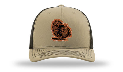 Turkey Strut Leather Patch Richardson 112 Hat-Khaki / Coffee