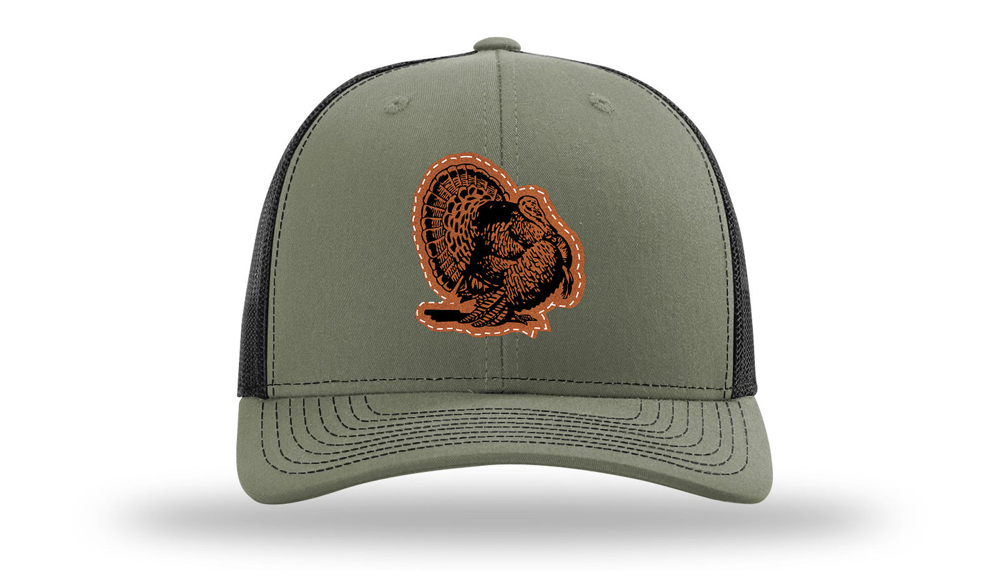 Turkey Strut Leather Patch Richardson 112 Hat-Loden / Black