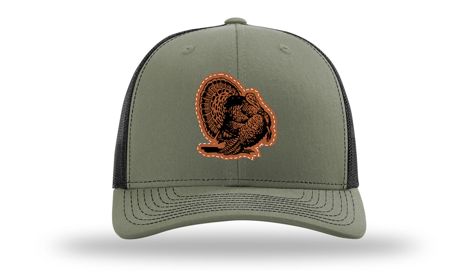 Turkey Strut Leather Patch Richardson 112 Hat-Loden / Black