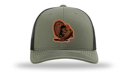 Turkey Strut Leather Patch Richardson 112 Hat-Loden / Black