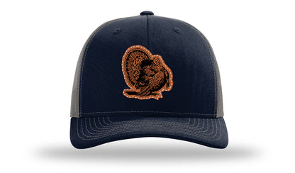 Turkey Strut Leather Patch Richardson 112 Hat-Navy / Charcoal