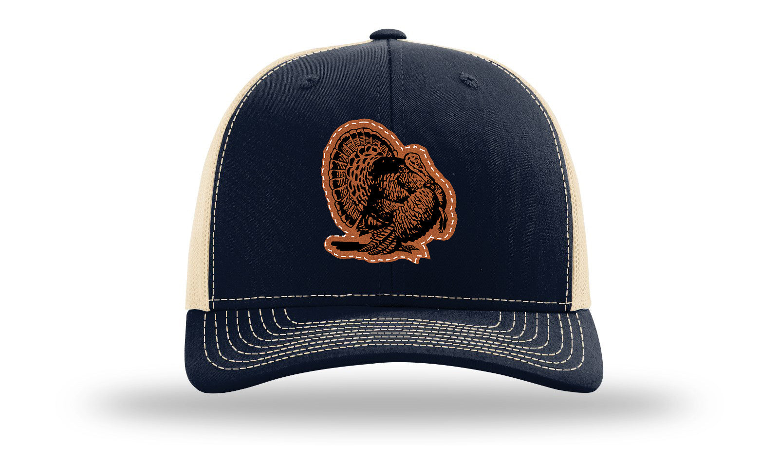 Turkey Strut Leather Patch Richardson 112 Hat-Navy /  Khaki