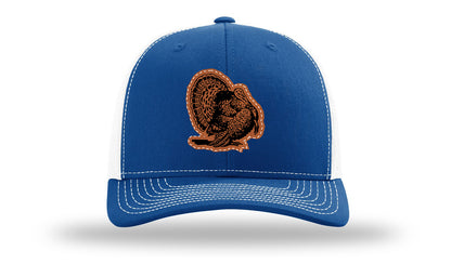 Turkey Strut Leather Patch Richardson 112 Hat-Royal / White