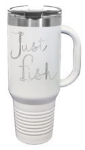 Load image into Gallery viewer, Just Fish 40oz Handle Mug Laser Engraved
