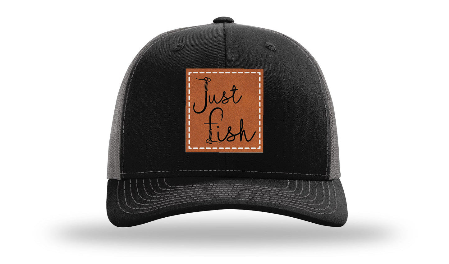 Just Fish Leather Patch Richardson 112 Hat