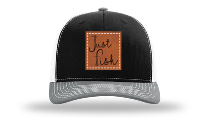 Just Fish Leather Patch Richardson 112 Hat