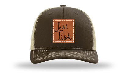 Just Fish Leather Patch Richardson 112 Hat