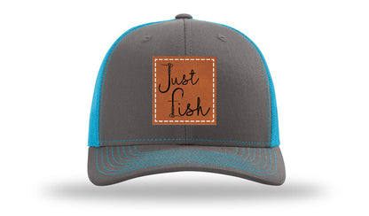 Just Fish Leather Patch Richardson 112 Hat