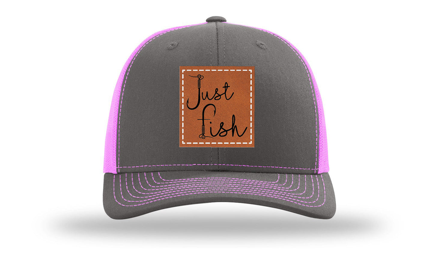 Just Fish Leather Patch Richardson 112 Hat