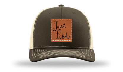 Just Fish Leather Patch Richardson 112 Hat