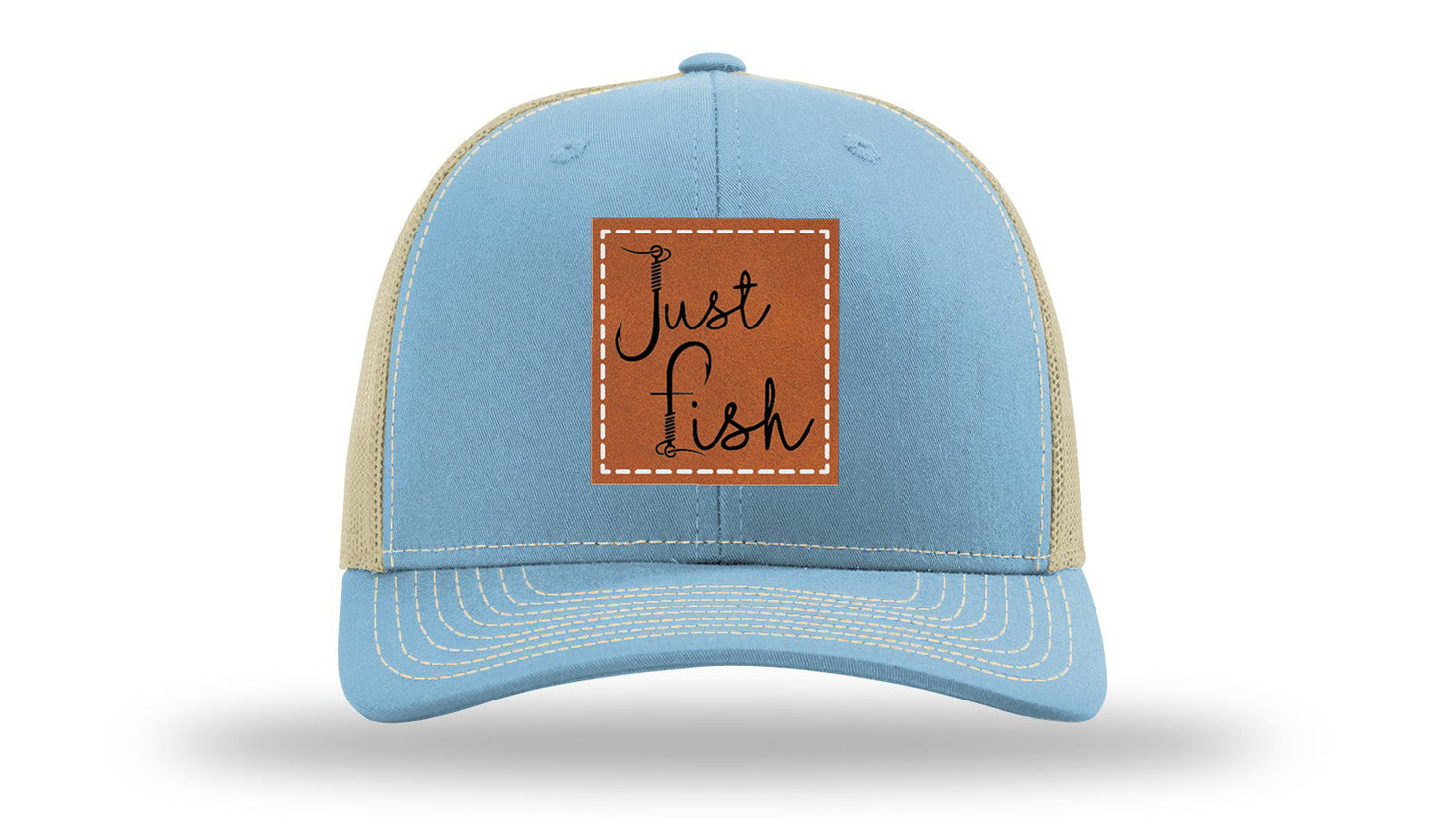 Just Fish Leather Patch Richardson 112 Hat