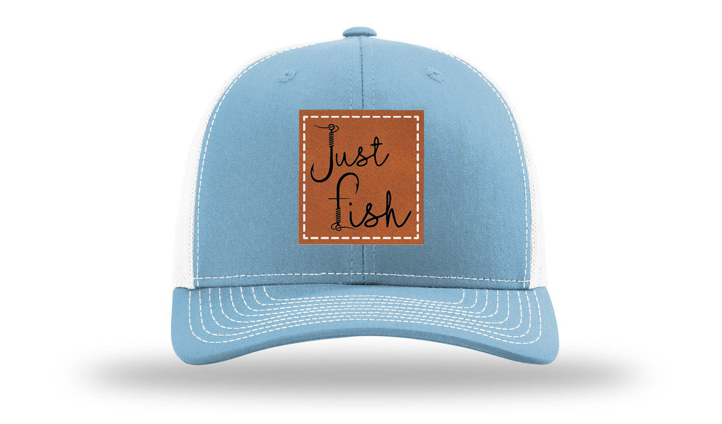 Just Fish Leather Patch Richardson 112 Hat