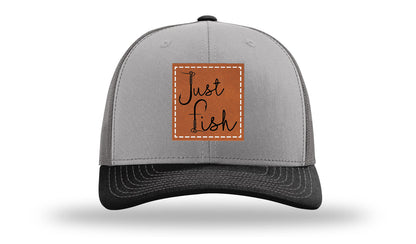 Just Fish Leather Patch Richardson 112 Hat