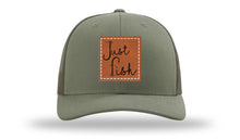 Load image into Gallery viewer, Just Fish Leather Patch Richardson 112 Hat
