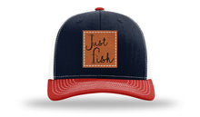 Load image into Gallery viewer, Just Fish Leather Patch Richardson 112 Hat
