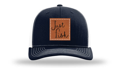 Just Fish Leather Patch Richardson 112 Hat