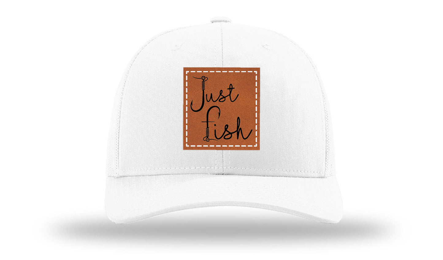 Just Fish Leather Patch Richardson 112 Hat