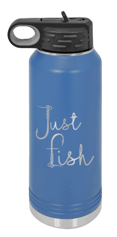 Just Fish - 32oz Water Bottle- Royal Blue