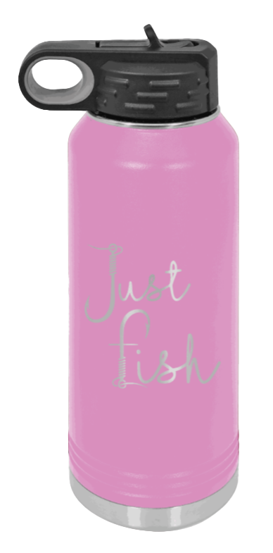 Just Fish - 32oz Water Bottle- Light Purple