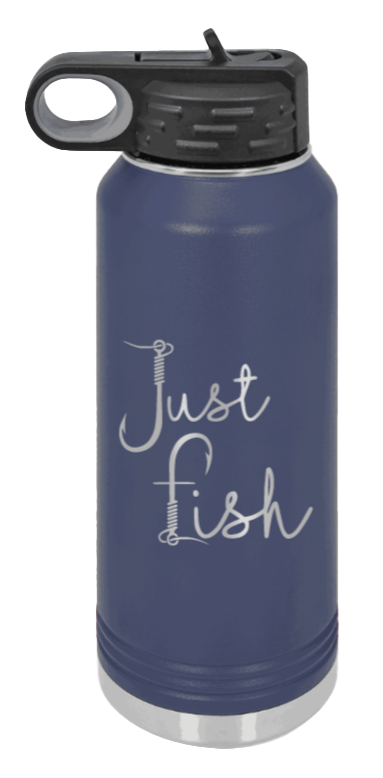 Just Fish - 32oz Water Bottle- Navy