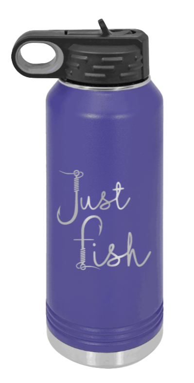 Just Fish - 32oz Water Bottle- Purple