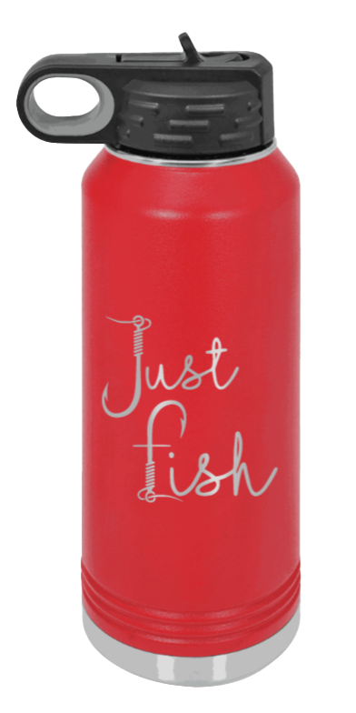 Just Fish - 32oz Water Bottle- Red