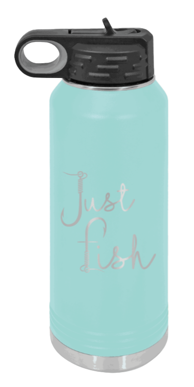 Just Fish - 32oz Water Bottle- Teal