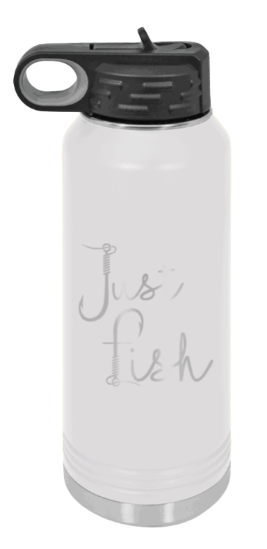 Just Fish - 32oz Water Bottle- White