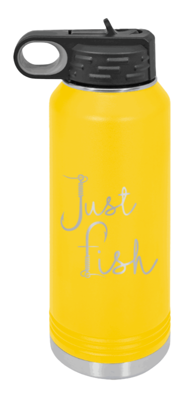 Just Fish - 32oz Water Bottle- Yellow