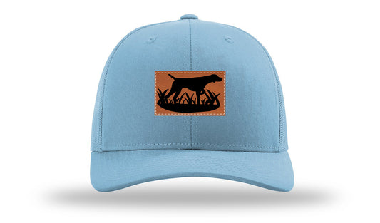 Pointer In Grassline Leather Patch Richardson 112 Hat-Columbia Blue