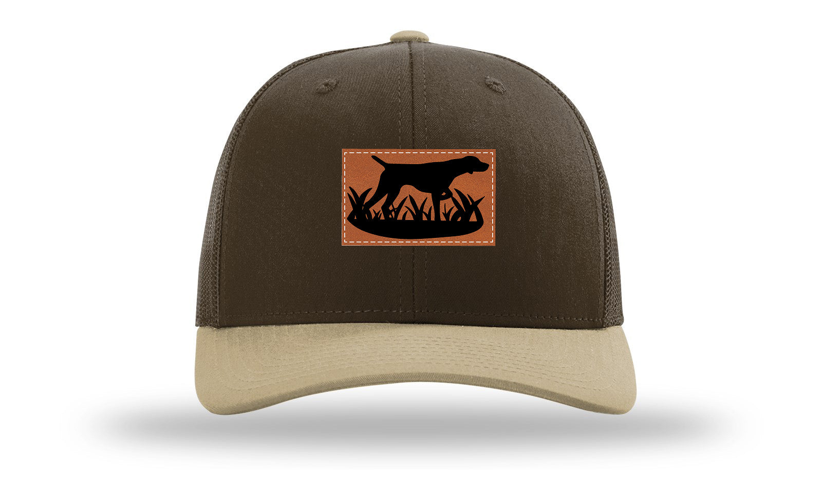 Pointer In Grassline Leather Patch Richardson 112 Hat-Brown / Khaki - CMB