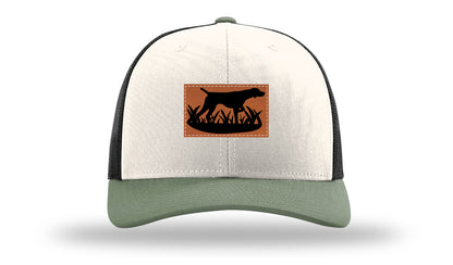 Pointer In Grassline Leather Patch Richardson 112 Hat-Cream / Black / Loden
