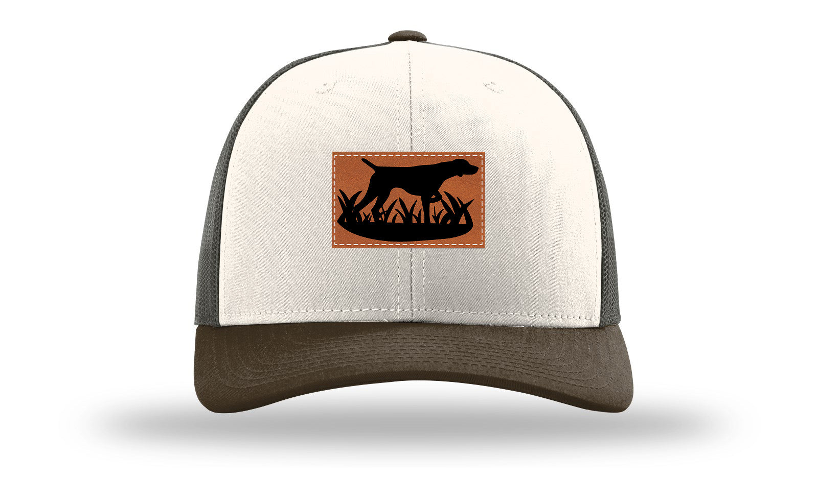 Pointer In Grassline Leather Patch Richardson 112 Hat-Cream / Gray Brown / Brown