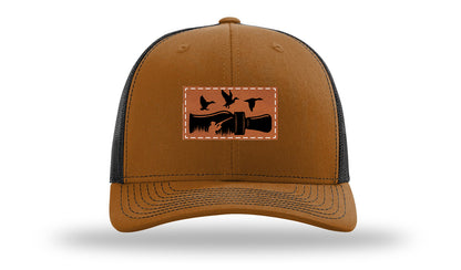 Duck Call Leather Patch Richardson 112 Hat-Caramel / Black