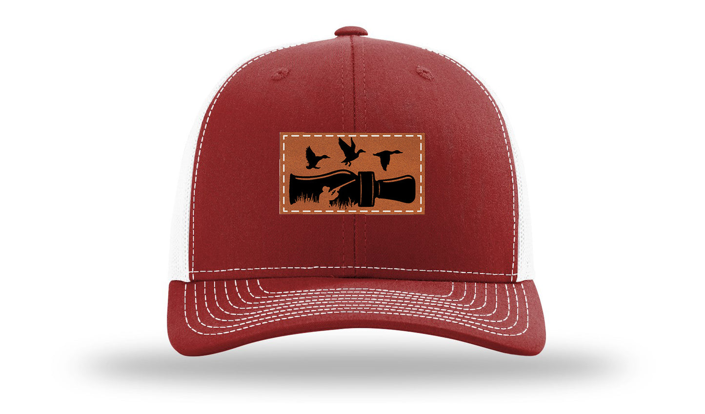 Duck Call Leather Patch Richardson 112 Hat-Cardinal / White