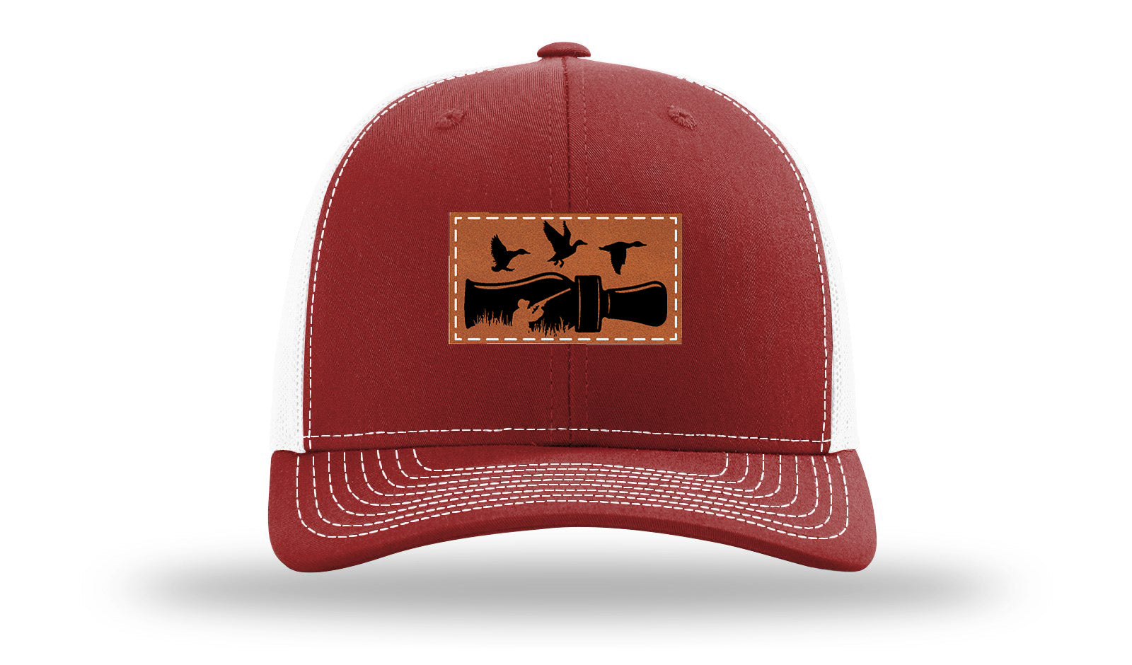 Duck Call Leather Patch Richardson 112 Hat-Cardinal / White