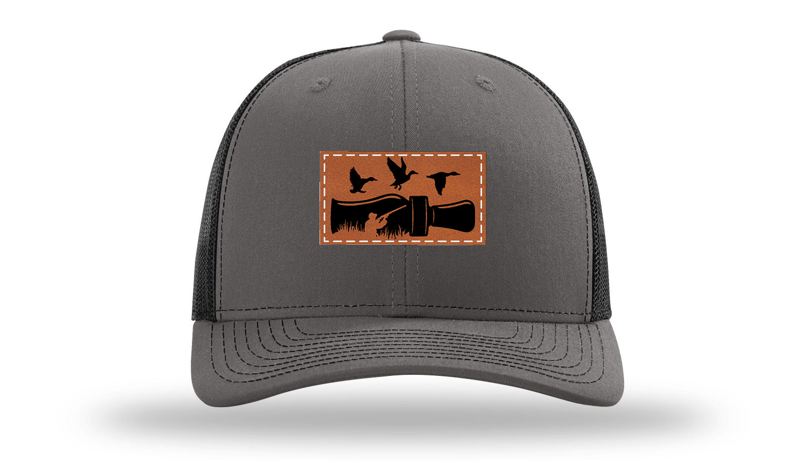 Duck Call Leather Patch Richardson 112 Hat-Charcoal / Black