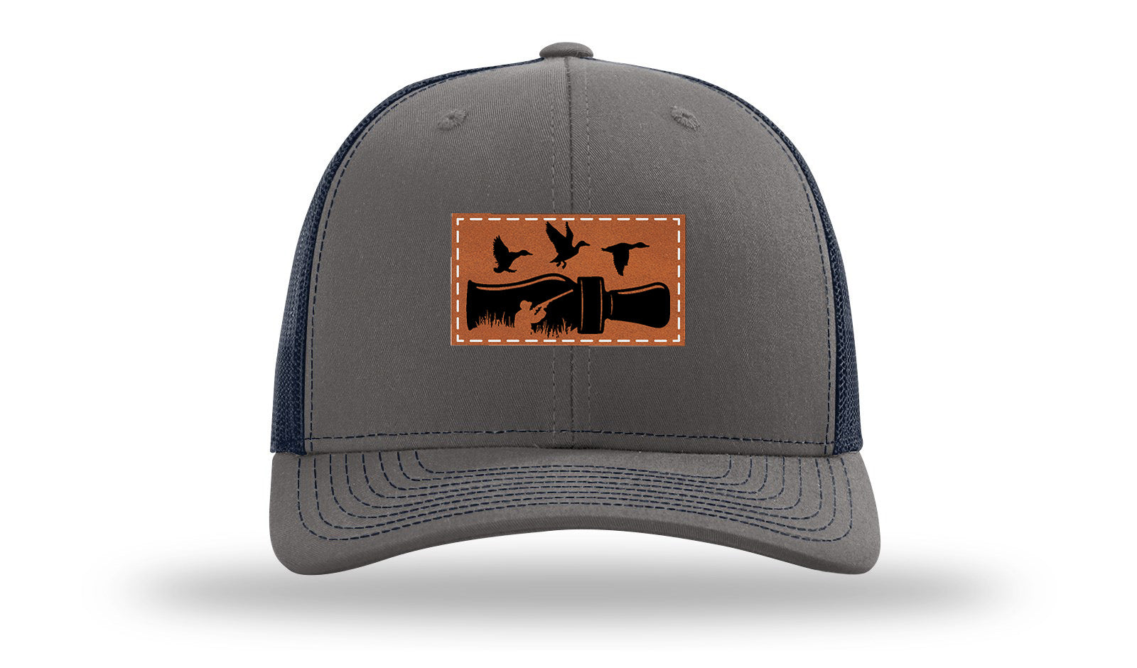 Duck Call Leather Patch Richardson 112 Hat-Charcoal / Navy