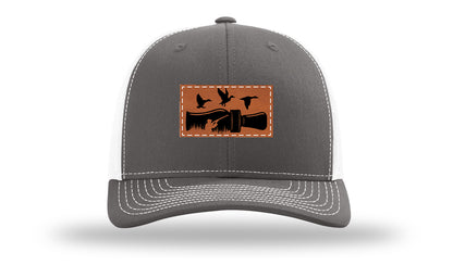 Duck Call Leather Patch Richardson 112 Hat-Charcoal / White