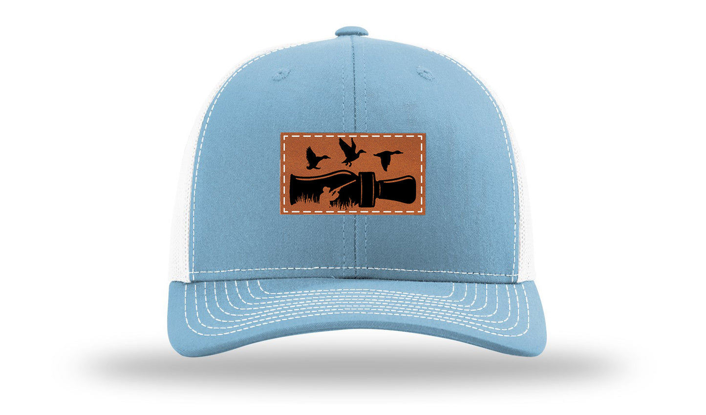 Duck Call Leather Patch Richardson 112 Hat-Columbia Blue / White