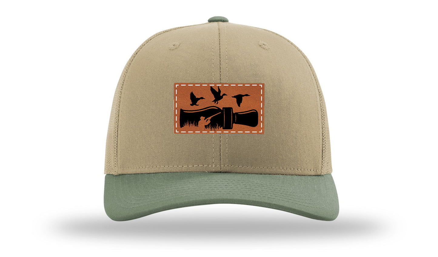 Duck Call Leather Patch Richardson 112 Hat-Khaki / Loden - CMB