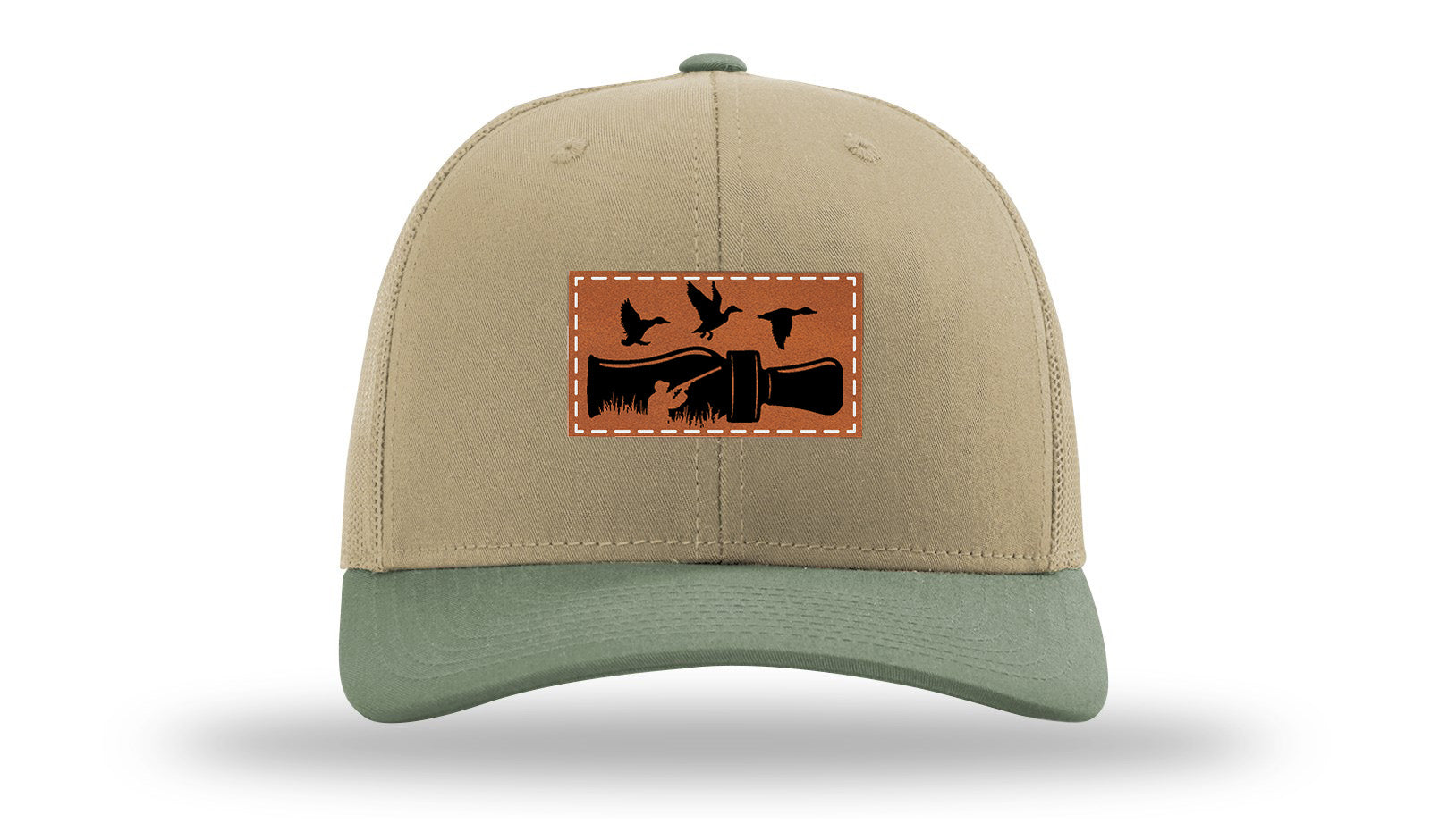 Duck Call Leather Patch Richardson 112 Hat-Khaki / Loden - CMB